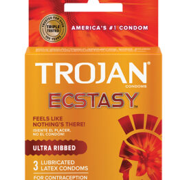 Trojan Ecstasy Ultra Ribbed Condoms 3 Pack