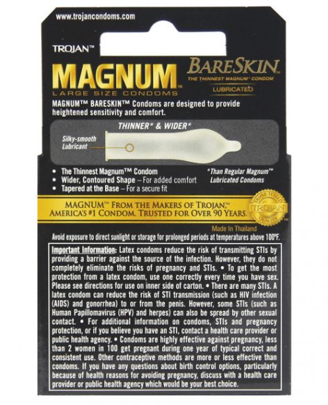 Trojan Magnum BareSkin Lubricated Condoms 3 Pack
