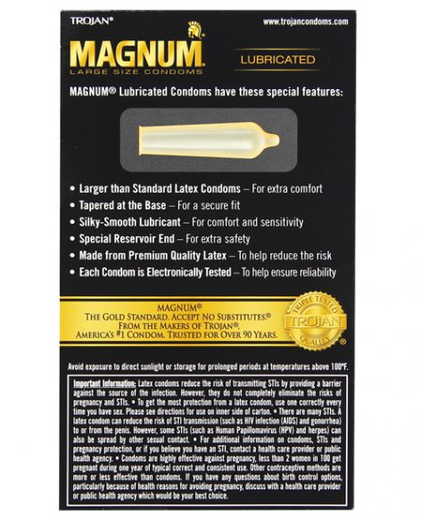 Trojan Magnum Large Size Condoms 12 Pack