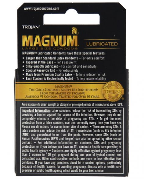 Trojan Magnum Large Size Condoms 3 Pack