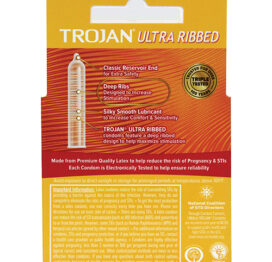 Trojan Ultra Ribbed Lubricated Condoms 3 Pack