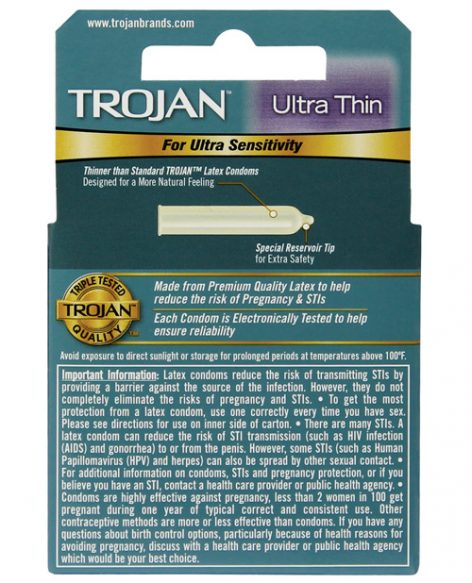 Trojan Ultra Thin Lubricated Condoms 3 Pack