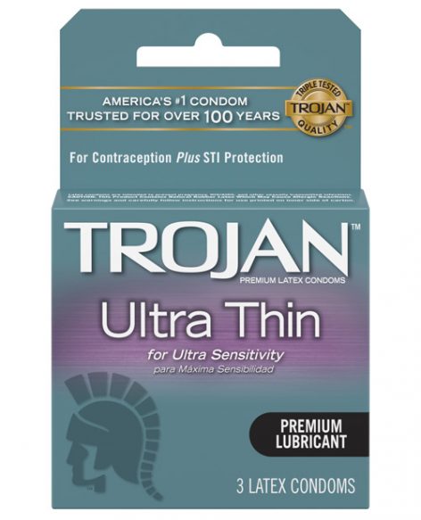 Trojan Ultra Thin Lubricated Condoms 3 Pack