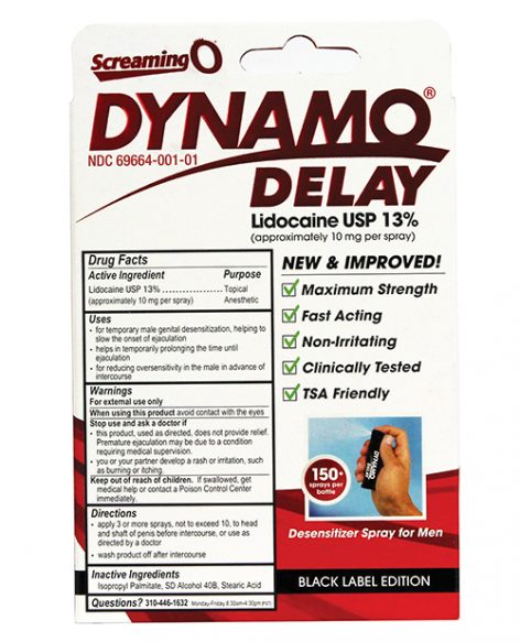 Dynamo Delay Spray Black Series .5oz