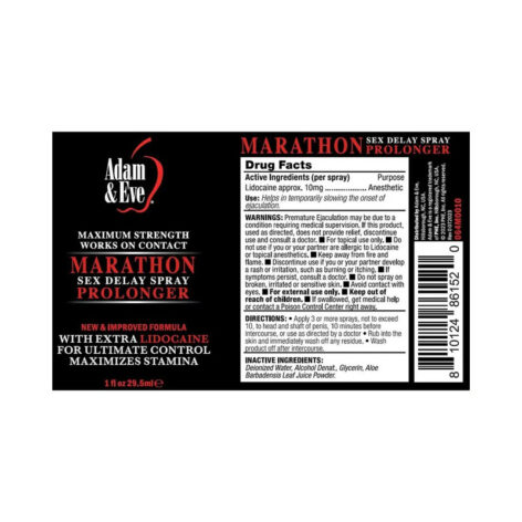 Marathon Sex Delay Spray Extra Strength 1oz, Adam & Eve