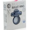 Sensuelle Silicone Bullet Ring Navy Blue