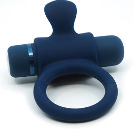 Sensuelle Silicone Bullet Ring Navy Blue