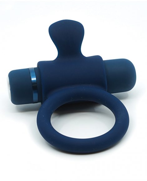 Sensuelle Silicone Bullet Ring Navy Blue