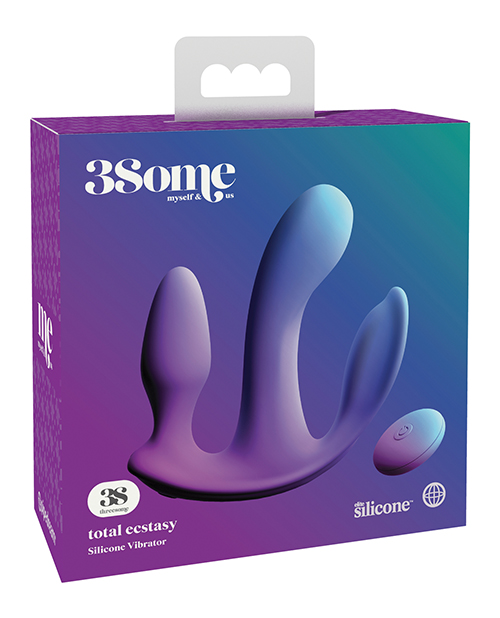 3Some Total Ecstasy Silicone Vibrator Purple | Satisfaction.com