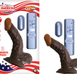 Afro American Whoppers 5" Vibe Dildo w/Balls Black