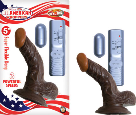 Afro American Whoppers 5" Vibe Dildo w/Balls Black