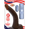 Afro American Whoppers 8in Curved Dildo Vibe w/Balls Black