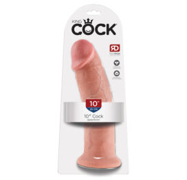 King Cock 10in Dildo w/Suction Cup Beige, Pipedream
