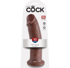 King Cock 10in Dildo w/Suction Cup Brown, Pipedream