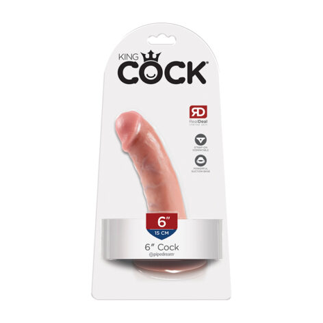 King Cock 6in Dildo Beige Flesh, Pipedream