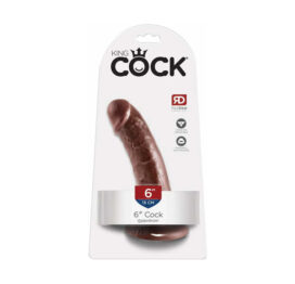 King Cock 6in Dildo w/Suction Cup Brown, Pipedream
