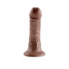 King Cock 6in Dildo w/Suction Cup Brown, Pipedream