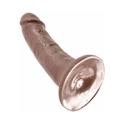 King Cock 6in Dildo w/Suction Cup Brown, Pipedream