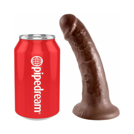 King Cock 6in Dildo w/Suction Cup Brown, Pipedream