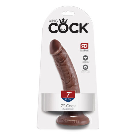 King Cock 7in Dildo Brown, Pipedream