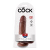 King Cock 7in Dildo w/Balls Brown, Pipedream