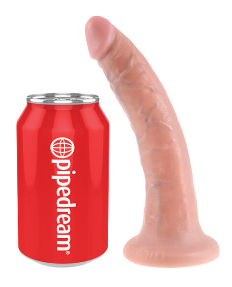 King Cock 7in Dildo w/Suction Cup Beige Flesh, Pipedream
