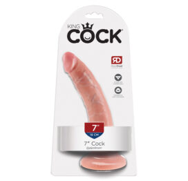 King Cock 7in Dildo w/Suction Cup Beige Flesh, Pipedream