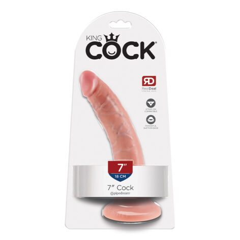 King Cock 7in Dildo w/Suction Cup Beige Flesh, Pipedream
