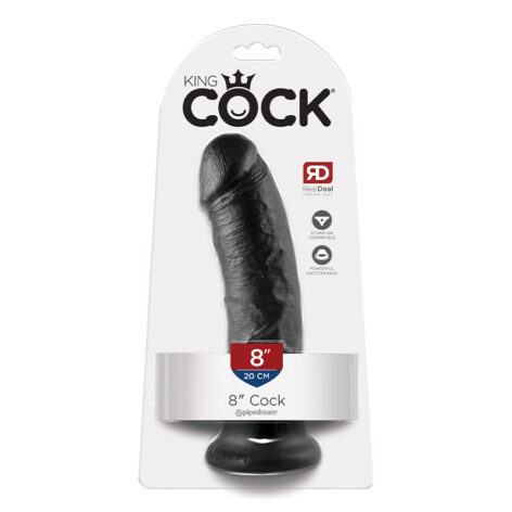 King Cock 8in Dildo Black, Pipedream