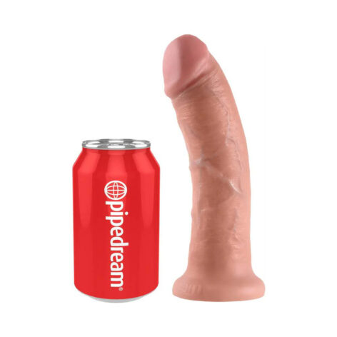 King Cock 8in Dildo w/Suction Cup Beige, Pipedream