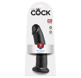 King Cock 9in Dildo w/Suction Cup Black, Pipedream