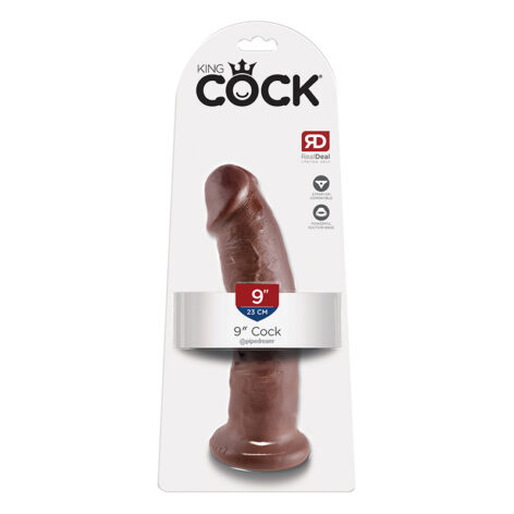 King Cock 9in Dildo w/Suction Cup Brown, Pipedream