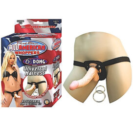 All American Whoppers Harness & 6.5in Dong Beige