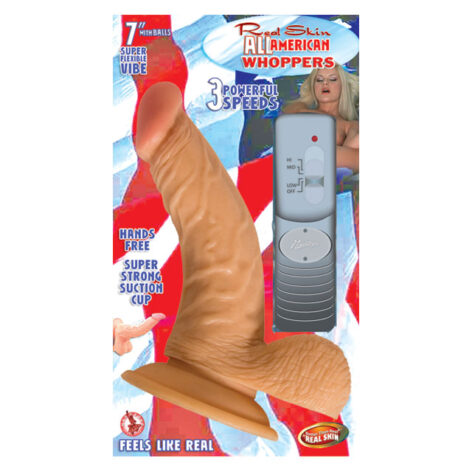 All American Whoppers Vibrating 7in Dildo Beige
