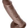 King Cock 10in Dildo w/Balls Brown, Pipedream