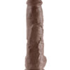 King Cock 10in Dildo w/Balls Brown, Pipedream