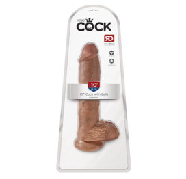 King Cock 10in Dildo w/Balls Tan, Pipedream