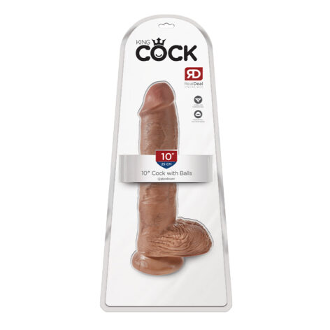 King Cock 10in Dildo w/Balls Tan, Pipedream