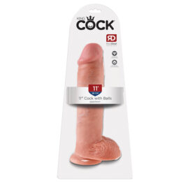 King Cock 11in Dildo w/Balls Beige, Pipedream