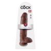 King Cock 11in Dildo w/Balls Brown, Pipedream