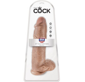 King Cock 12 Inch Dildo w/Balls Tan