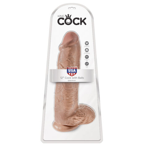 King Cock 12 Inch Dildo w/Balls Tan