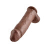 King Cock 12in Dildo w/Balls Brown, Pipedream