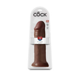King Cock 12in Dildo w/Suction Cup Brown, Pipedream