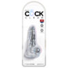 King Cock 4 Inch Dildo w/Balls Clear