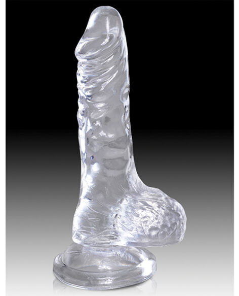 King Cock 4in Dildo w/Balls Clear, Pipedream