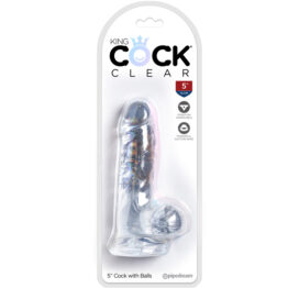 King Cock 5 Inch Dildo w/Balls Clear