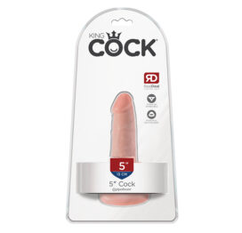 King Cock 5in Dildo w/Suction Cup Beige, Pipedream