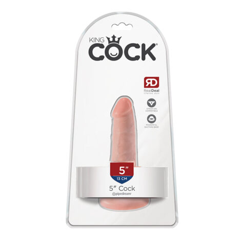 King Cock 5in Dildo w/Suction Cup Beige, Pipedream