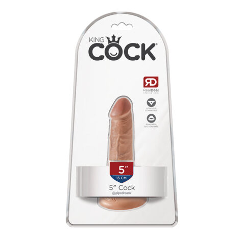 King Cock 5in Dildo w/Suction Cup Tan, Pipedream